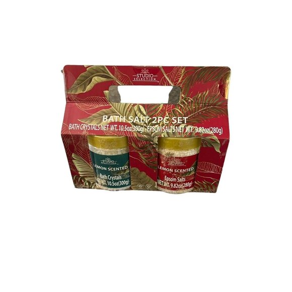 Studio Selection Bath Salt Two-Piece Set Lemon Bath Crystals / Epsom Salts - Picture 1 of 4